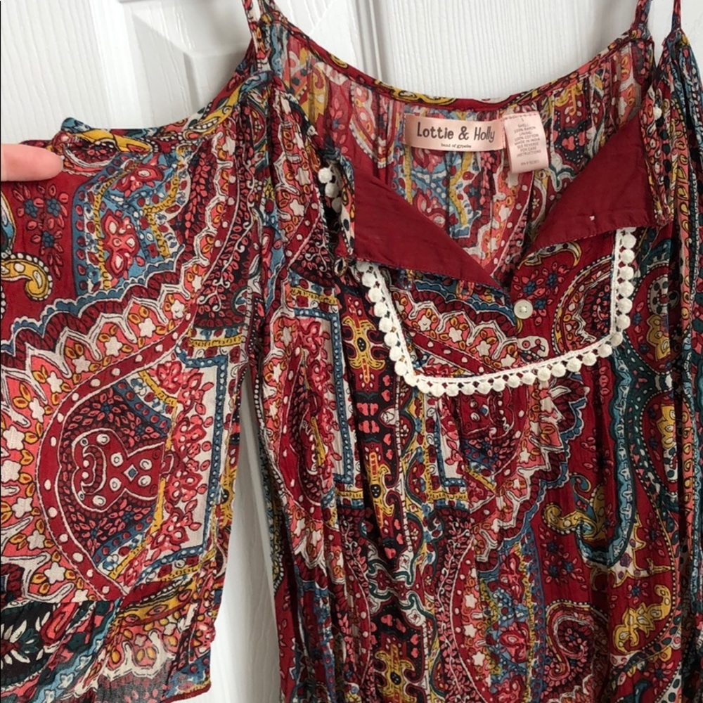 Boho off the shoulder flowy blouse